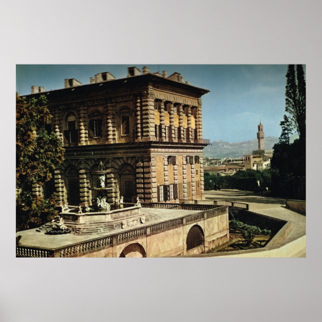 Póster Italia, Florencia, Palacio Pitti, Duomo (Frente)