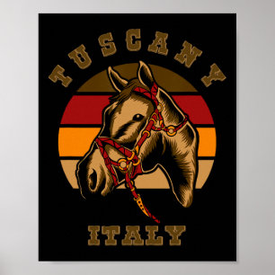 Póster Italia Horseck Riendo Caballo Retro Estilo Toscana