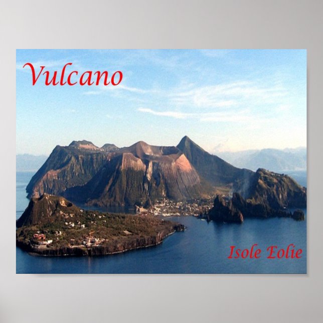 Póster Italia - Islas Eolias - Volcán Stromboli - (Frente)