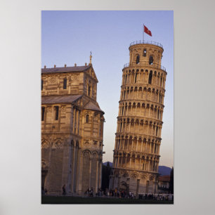 Póster Italia, la Toscana, la Torre inclinada de Pisa y