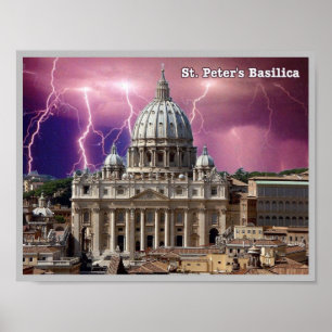 Póster Italia - Lacio - Roma - Basílica de San Pedro -