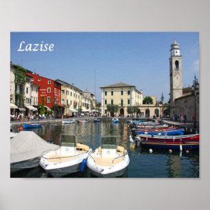 Póster Italia - Lago de Garda - Lazise - Port -