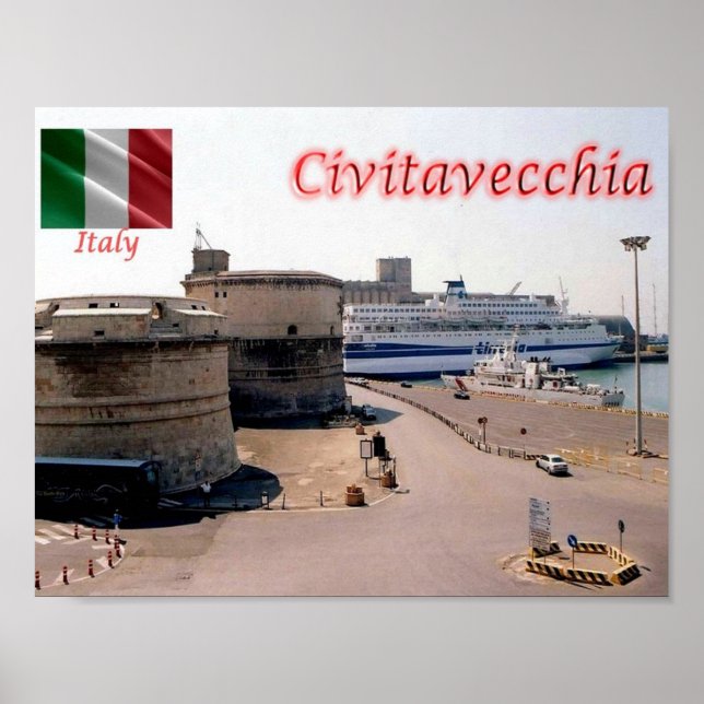 Póster Italia - Lazio - Civitavecchia - (Frente)