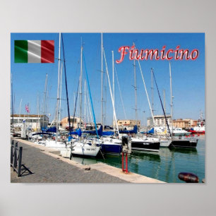 Póster Italia - Lazio - Fiumicino - Puerto -