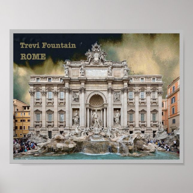 Póster Italia - Lazio - Roma - Fontana di Trevi - (Frente)