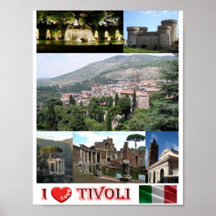 Póster Italia - Lazio - Tivoli - I Love -
