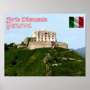 Póster Italia - Liguria - Génova - Forte Diamante -