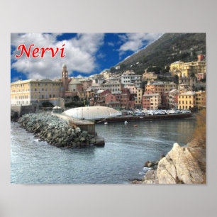 Póster Italia - Liguria - Nervi - Marina -