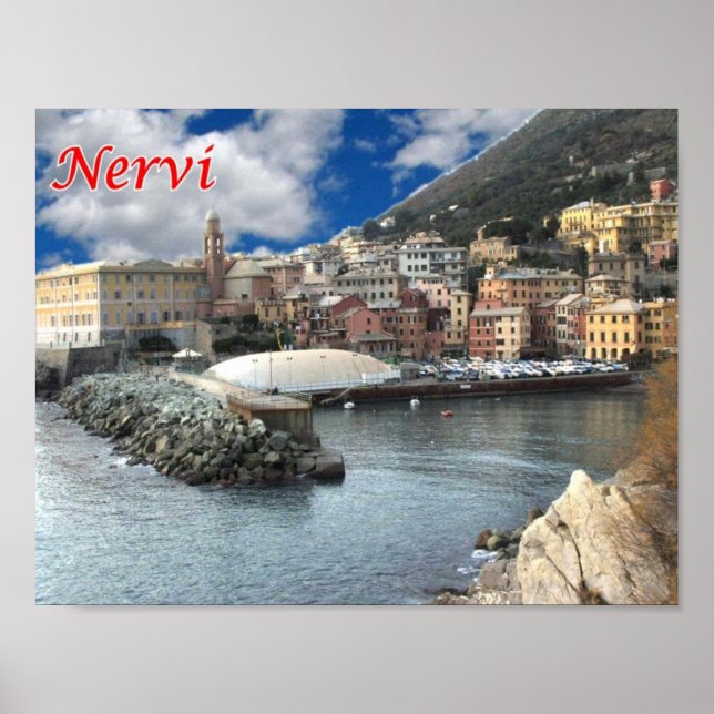 Póster Italia - Liguria - Nervi - Marina - (Frente)