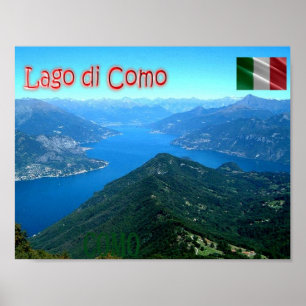 Póster Italia - Lombardía - Como - Vista al lago Como -