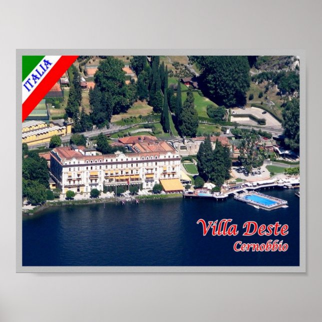 Póster Italia - Lombardía - Lago Como - Cernobbio - (Frente)