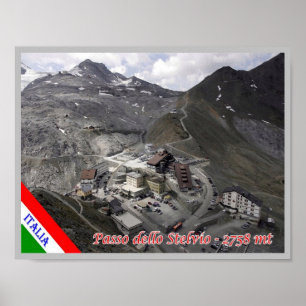 Póster Italia - Lombardía - Paso Stelvio -