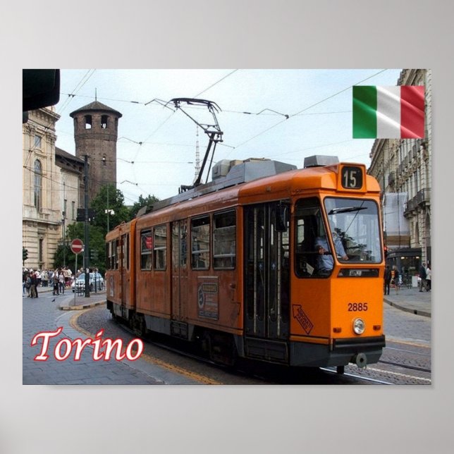 Póster Italia - Piamonte - Torino - Tram - (Frente)