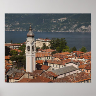 Póster Italia, provincia de Como, Menaggio. Vista de la c