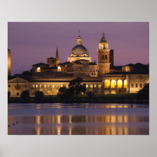 Póster Italia, provincia de Mantua, Mantua. Vista de la c