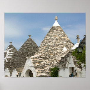 Póster Italia, Puglia, Alberobello, Tierra de Trulli,