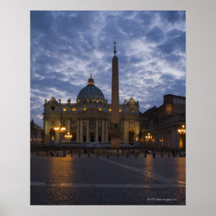 Póster Italia, Roma, Ciudad del Vaticano, la basílica de