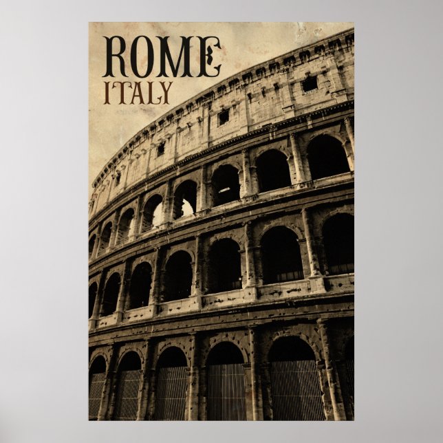 Póster italia roma vintage (Frente)