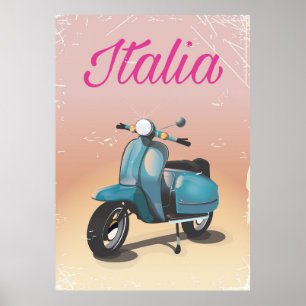 Póster Italia Scooter travel poster