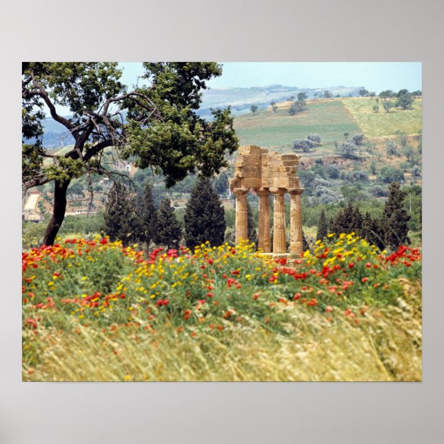 Póster Italia, Sicilia, Agrigento. Las ruinas de (Frente)
