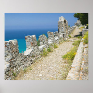 Póster Italia, Sicilia, Cefalù, paseo marítimo al borde d