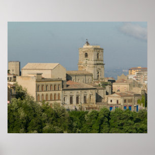 Póster Italia, Sicilia, Enna, Vista desde Rocca di 2
