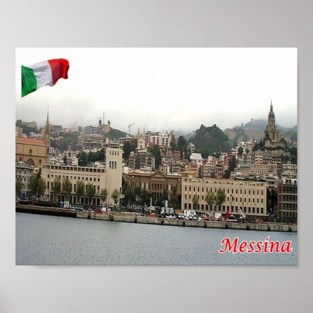 Póster Italia - Sicilia - Messina - Cityscape - (Frente)