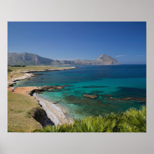 Póster Italia, Sicilia, San Vito Lo Capo, Vista del Golfo