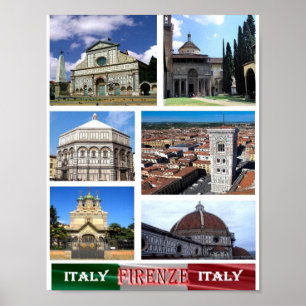 Póster Italia - Toscana - Florencia - Mosaico -