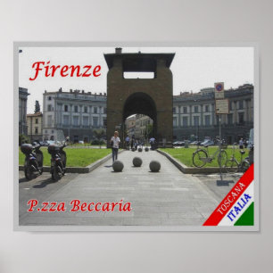 Póster Italia - Toscana - Florencia - Piazza Beccaria -
