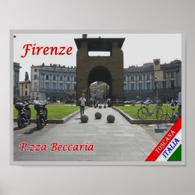 Póster Italia - Toscana - Florencia - Piazza Beccaria - (Frente)
