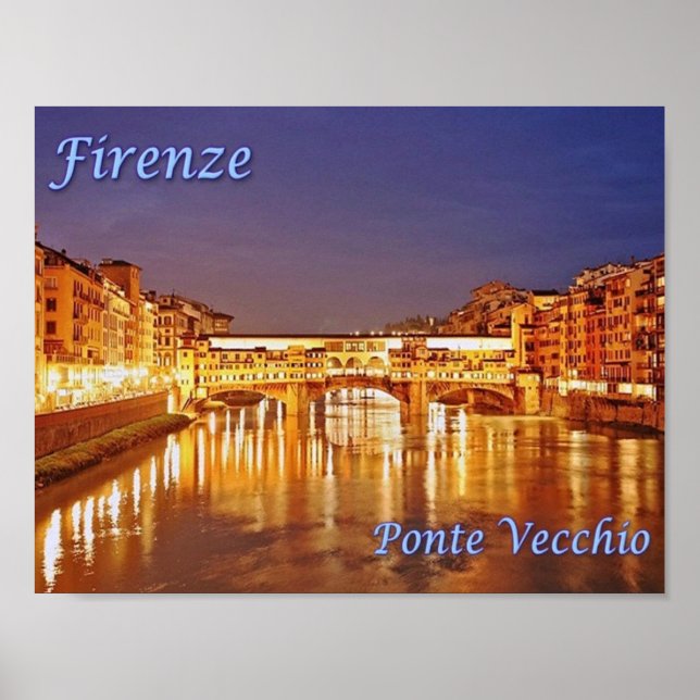 Póster Italia - Toscana - Florencia - Ponte Vecchio - (Frente)