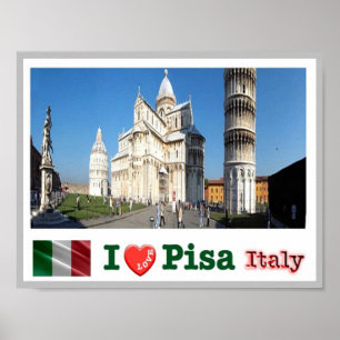 Póster Italia - Toscana - Pisa - Plaza del Duomo -