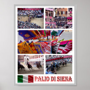 Póster Italia - Toscana - Siena - Palio - Mosaico -