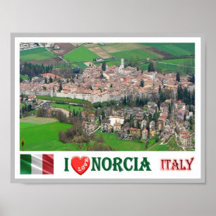Póster Italia - Umbría - Norcia - Amo -