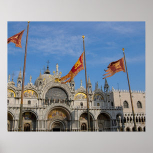 Póster Italia, Venecia, basílica de San Marcos en San Mar