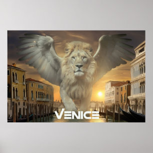 PÓSTER ITALIA - VENECIA - LEÓN ALADO