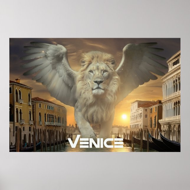 PÓSTER ITALIA - VENECIA - LEÓN ALADO (Frente)
