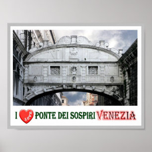 Póster Italia - Venecia - Puente Palacio de los suspiros