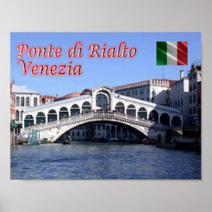 Póster Italia - Venecia - Puente Rialto -