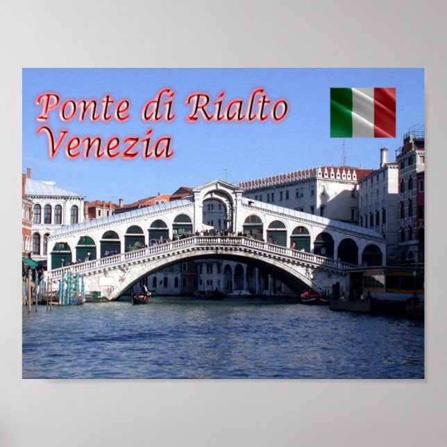 Póster Italia - Venecia - Puente Rialto - (Frente)