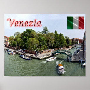 Póster Italia - Venecia - Río Novo - Giardini Papadopoli