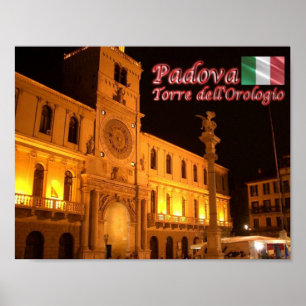 Póster Italia - Véneto - Padova - Torre del reloj -