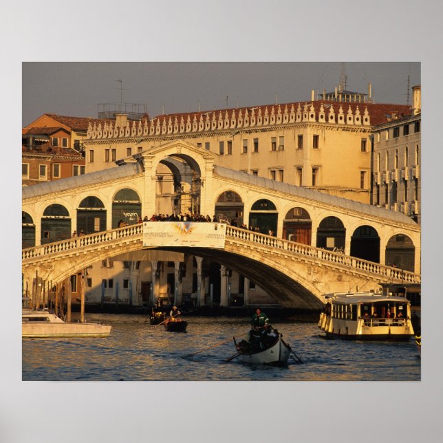 Póster Italia, Veneto, Venecia, Canal Grande y Rialto (Frente)