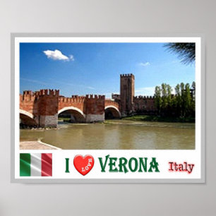 Póster Italia - Veneto - Verona - Ponte di Castel Vecchio