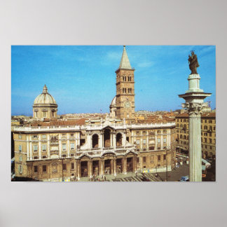 Póster Italia vintage, Iglesia de S. Maria Maggiore Roma