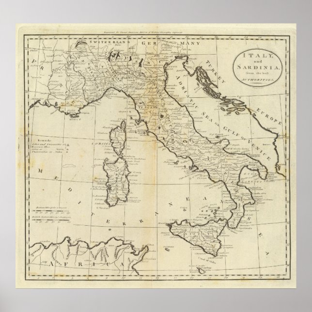 Póster Italia y Cerdeña (Frente)