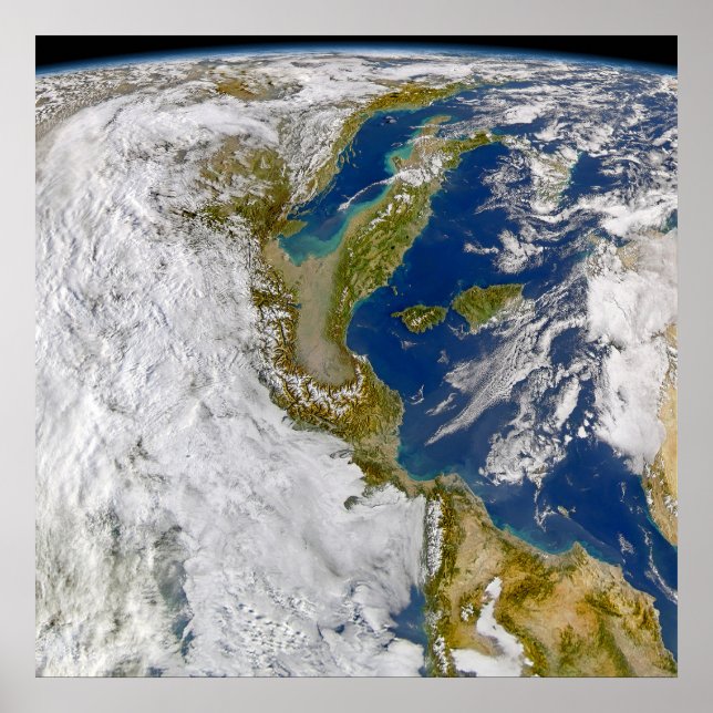 Póster Italia Y El Mar Adriático. (Frente)