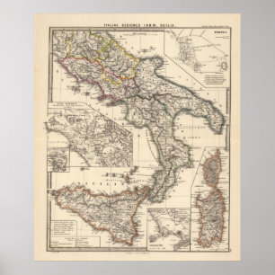 Póster Italiae regiones IIIII, Sicilia