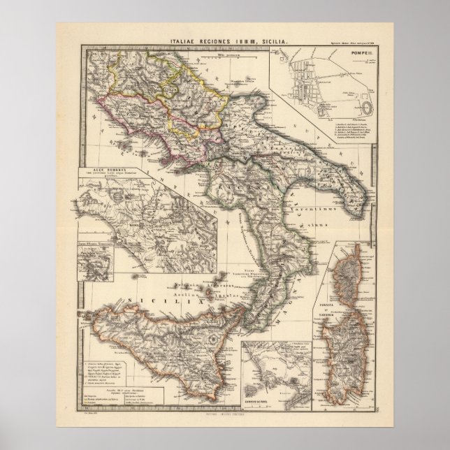 Póster Italiae regiones IIIII, Sicilia (Frente)